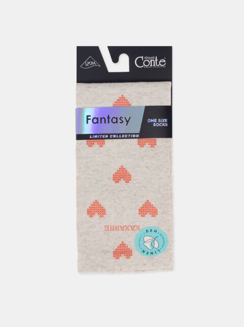 Носки из смесовой пряжи с хлопком и льном «Каханне», модель 675 - купить в интернет-магазине Conte