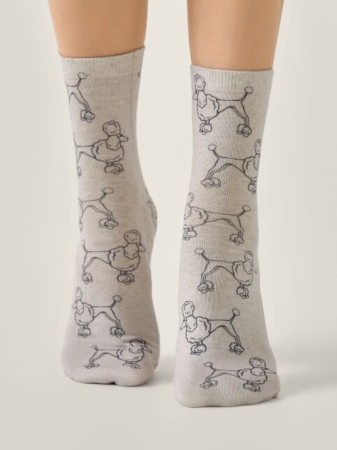 Носки со льном из лимитированной коллекции BEST FRIENDS «Пудель» - купить в интернет-магазине Conte