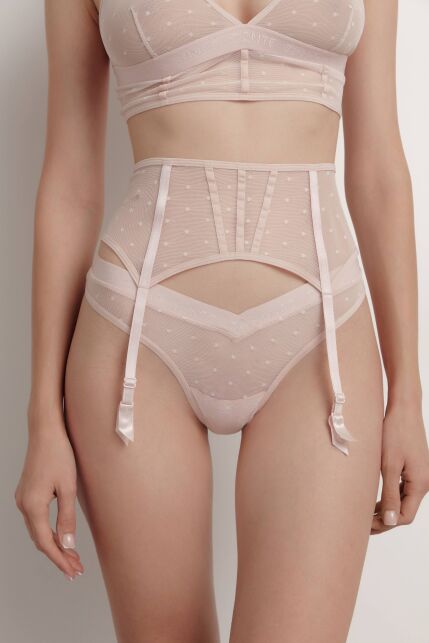 Пояс для чулок в мелкую сетку с рисунком «точки» MESH&DOTS LP 1892 - купить в интернет-магазине Conte