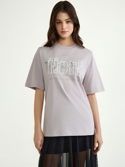 Футболка из хлопка с рисунком «Fiori» LD 3036 - купить в интернет-магазине Conte