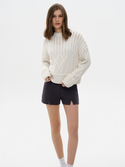 Джемпер с объёмным переплетением из пряжи с хлопком LDK 24140 - купить в интернет-магазине Conte