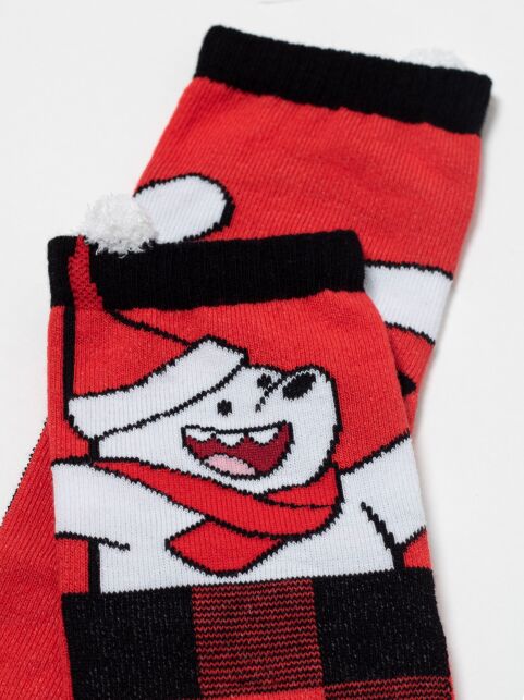 Новогодние носки с пикотом "Мишка" из объёмной пушистой нити - купить в интернет-магазине Conte