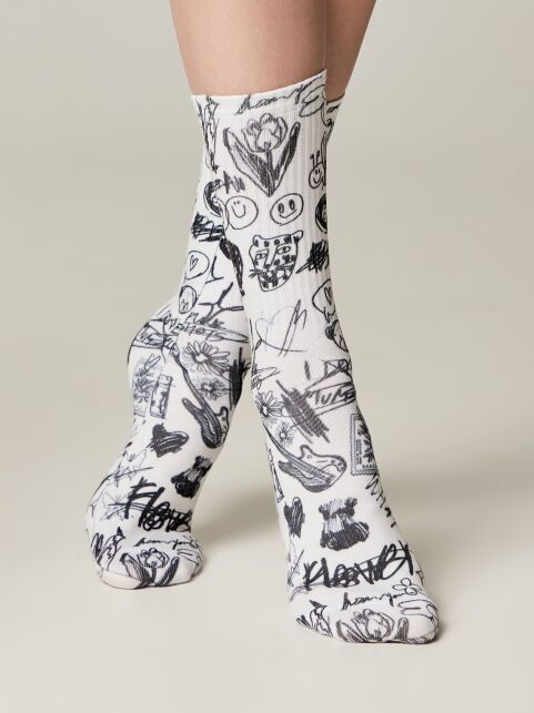 Удлиненные носки с хлопком "Sketch" - купить в интернет-магазине Conte