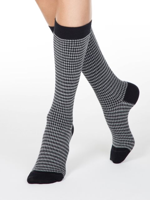 Хлопковые гольфы FANTASY с рисунком «гусиная лапка» - купить в интернет-магазине Conte