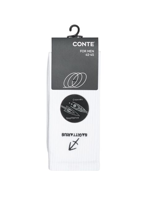 Удлинённые хлопковые носки с вышивкой «Стрелец» - купить в интернет-магазине Conte