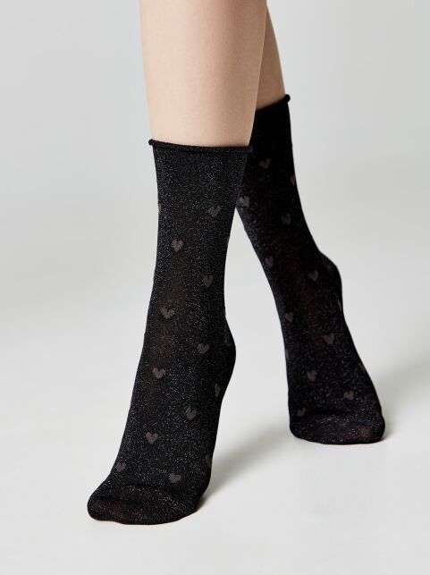 Удлиненные носки FANTASY с люрексом, модель 592 Удлиненные носки FANTASY с люрексом, модель 592 - купить в интернет-магазине Conte