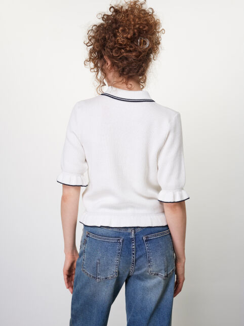 Джемпер-поло с воланами из пряжи с хлопком LDK2635 - купить в интернет-магазине Conte