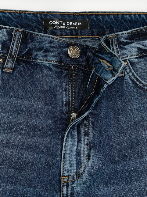 Джинсы relaxed из eco-friendly денима с уникальной варкой по низу CON-842 - купить в интернет-магазине Conte