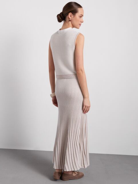 Жилет в полоску из пряжи с хлопком и модалом LDK2563 - купить в интернет-магазине Conte