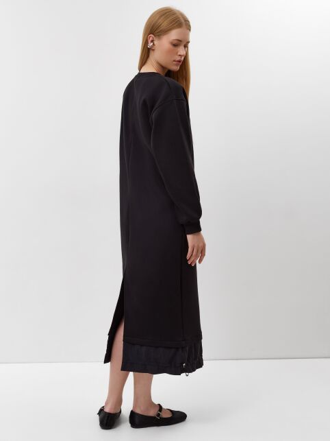 Платье из футера с начёсом и фактурной вставкой по низу LPL 3228 - купить в интернет-магазине Conte