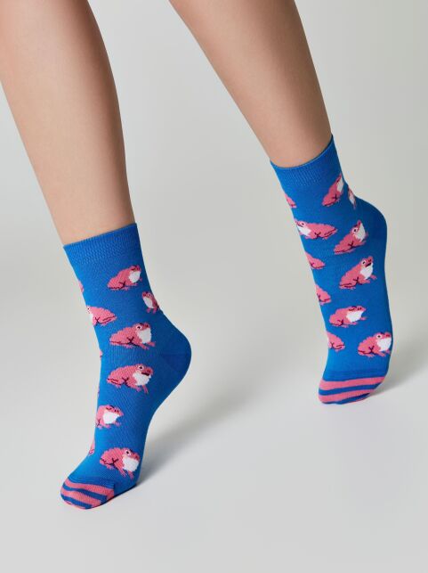 Хлопковые носки с рисунком «Жабки» - купить в интернет-магазине Conte