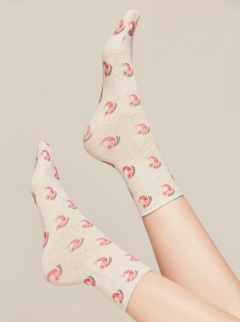 Носки с принтом из смесовой пряжи с хлопком и льном «Sea» - купить в интернет-магазине Conte