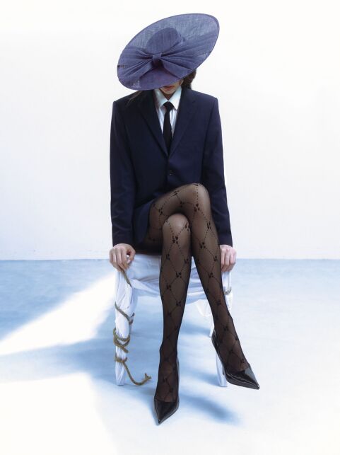 Колготки в мелкую сетку с геометрическим карточным рисунком PLAYING - купить в интернет-магазине Conte