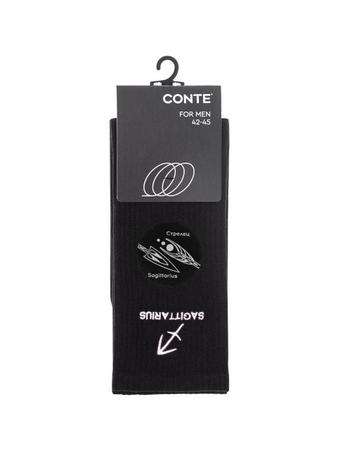 Удлинённые хлопковые носки с вышивкой «Стрелец» - купить в интернет-магазине Conte