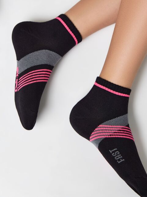 Короткие черные спортивные носки ACTIVE lycra®, модель 956 - купить в интернет-магазине Conte