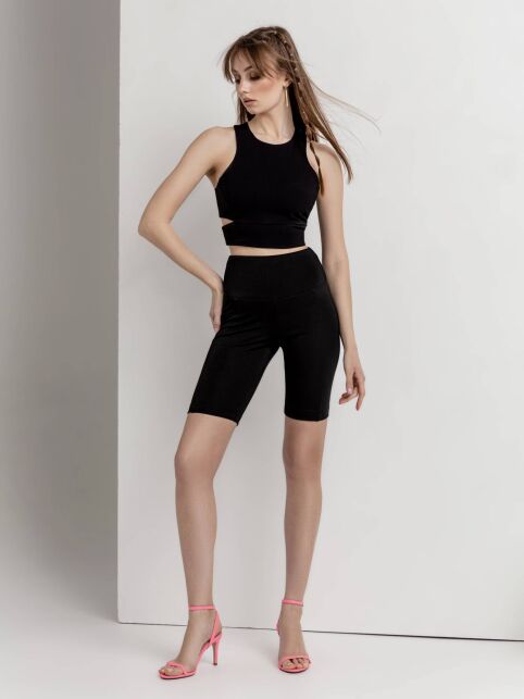 Укороченный спортивный топ с фигурными вырезами по бокам LTD 1717 Укороченный спортивный топ с фигурными вырезами по бокам LTD 1717 - купить в интернет-магазине Conte