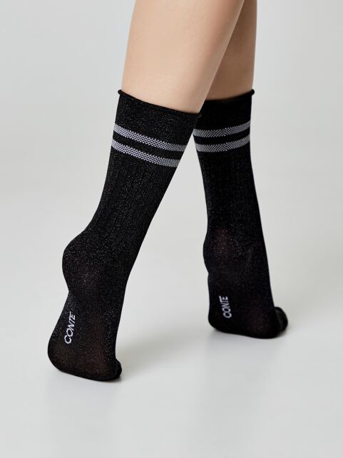 Удлиненные носки FANTASY с люрексом, модель 596 Удлиненные носки FANTASY с люрексом, модель 596 - купить в интернет-магазине Conte