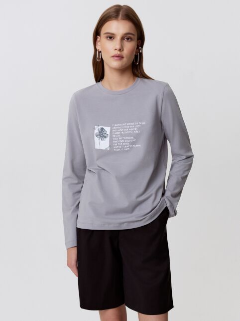 Лонгслив из хлопка с рисунком «Flowers» LD 3287 - купить в интернет-магазине Conte