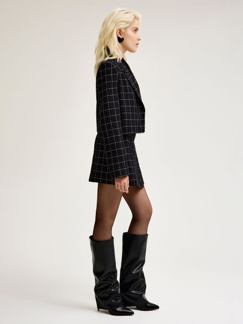 Юбка-mini в клетку на запах из твида LU 3267 - купить в интернет-магазине Conte