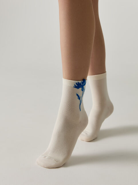 Удлинённые носки из хлопка с пикотом «Василёк» - купить в интернет-магазине Conte