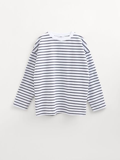 Лонгслив свободного кроя из хлопка в полоску LD 3293 Лонгслив свободного кроя из хлопка в полоску LD 3293 - купить в интернет-магазине Conte