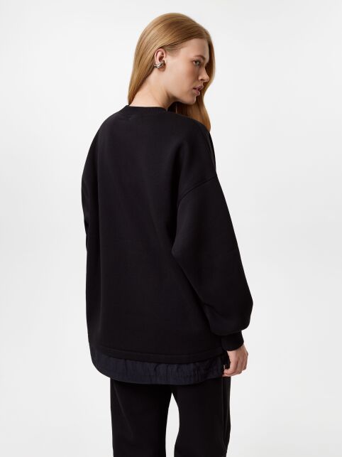 Джемпер из футера с фактурной вставкой по низу LD 3224 - купить в интернет-магазине Conte