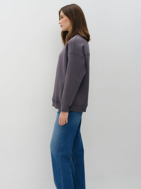 Свободный свитшот из футера с акцентными манжетами LD 3229 - купить в интернет-магазине Conte