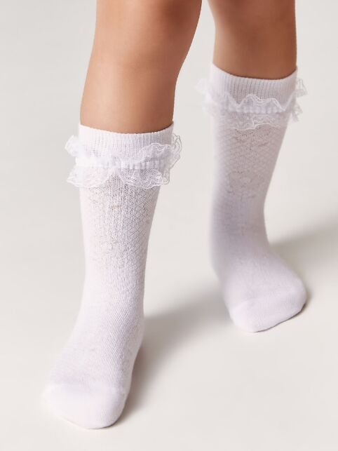 Хлопковые носки TIP-TOP с кружевной лентой, модель 080 - купить в интернет-магазине Conte