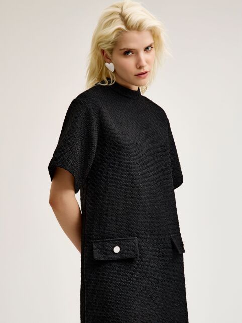 Платье-mini из твида с воротником-стойкой LPL 3269 - купить в интернет-магазине Conte