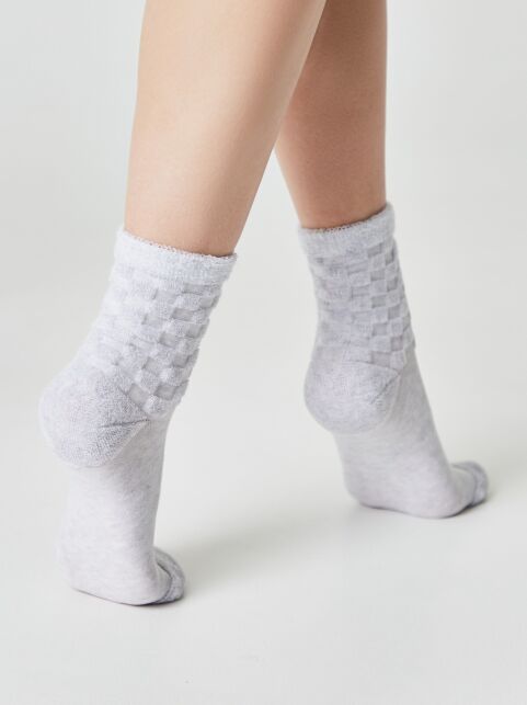 Махровые носки из хлопка с объемными рисунками «квадраты» COMFORT - купить в интернет-магазине Conte