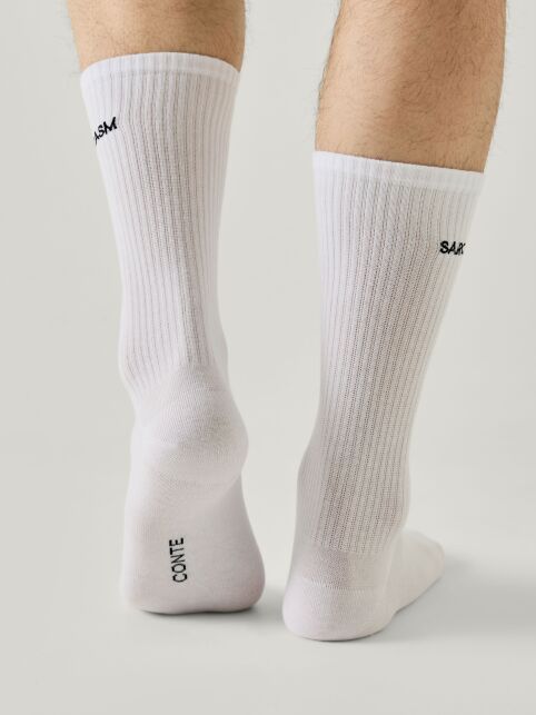 Удлиненные мужские носки в рубчик с вышивкой «Sarcasm» - купить в интернет-магазине Conte