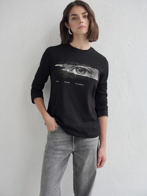 Лонгслив из хлопка с рисунком «Your eyes» LD 3287 - купить в интернет-магазине Conte