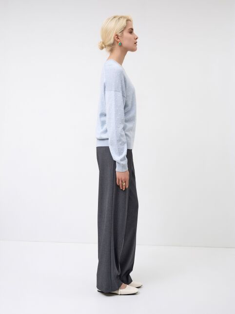 Джемпер с рисунком «в точки» из пряжи с хлопком и модалом LDK 24110 - купить в интернет-магазине Conte