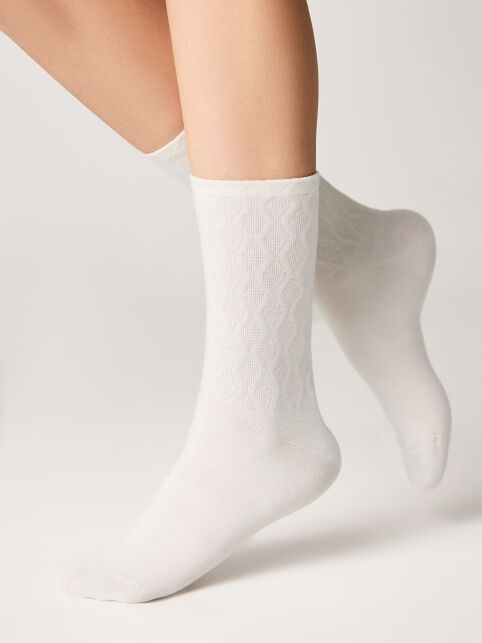 Удлинённые носки с хлопком и рисунком «зигзаги» - купить в интернет-магазине Conte