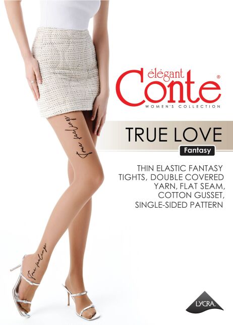 Колготки с имитацией тату-рисунка TRUE LOVE - купить в интернет-магазине Conte