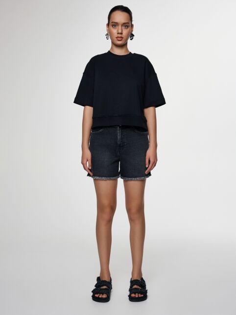 Джинсовые шорты с бахромой CON-646 - купить в интернет-магазине Conte