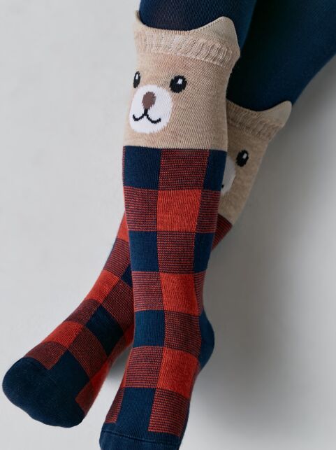 Колготки детские TIP-TOP Медвежата темно-синий красный Колготки детские TIP-TOP Медвежата темно-синий красный - купить в интернет-магазине Conte