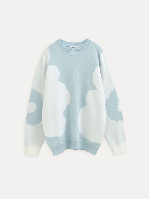 Джемпер объёмного силуэта с цветочным рисунком LDK 24122 - купить в интернет-магазине Conte