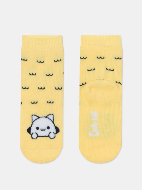 Махровые желтые носки SOF-TIKI с рисунком «кот» - купить в интернет-магазине Conte