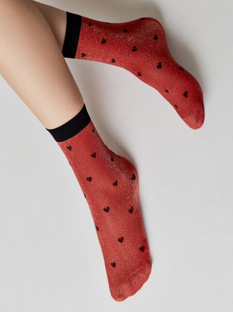 Сияющие носки с объемными рисунками «Hearts» - купить в интернет-магазине Conte