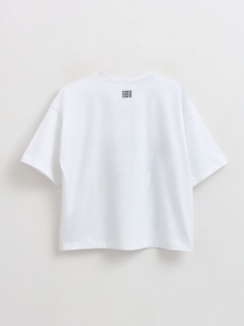 Свободная футболка из хлопка с рисунком «Profile» LD 2675 - купить в интернет-магазине Conte