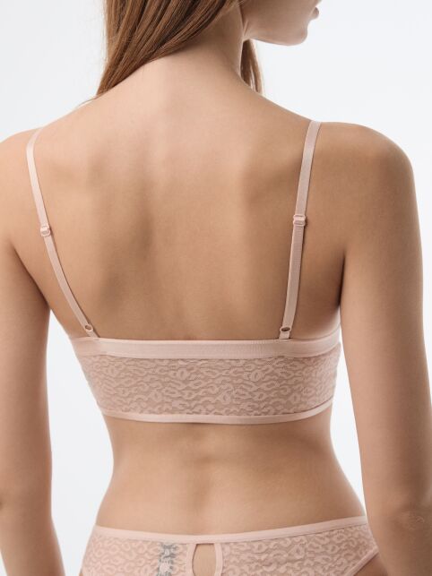 Бюстье с треугольными чашками из анималистичного кружева и сетки SAVAGE LBE 2533 - купить в интернет-магазине Conte