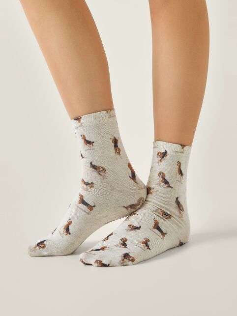 Носки со льном из лимитированной коллекции BEST FRIENDS «Бигль» - купить в интернет-магазине Conte