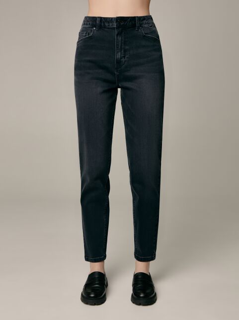 Джинсы mom с высокой посадкой и квадратными карманами CON-544 - купить в интернет-магазине Conte