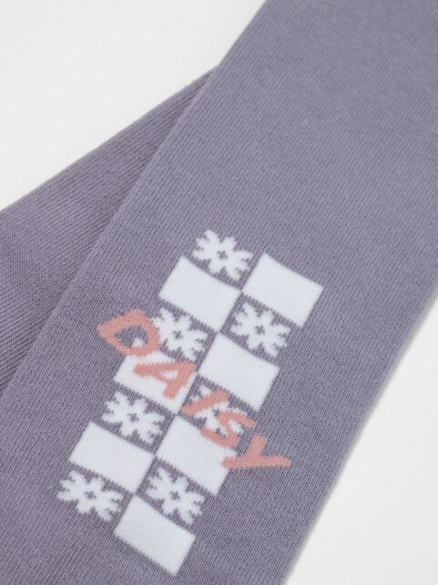 Хлопковые серые колготки TIP-TOP с рисунком "цветочки" - купить в интернет-магазине Conte