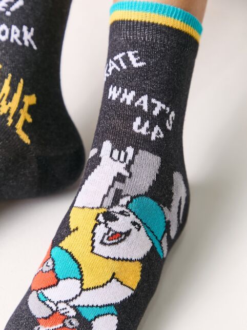 Хлопковые носки с веселыми рисунками "Веселые ножки", модель 479 - купить в интернет-магазине Conte