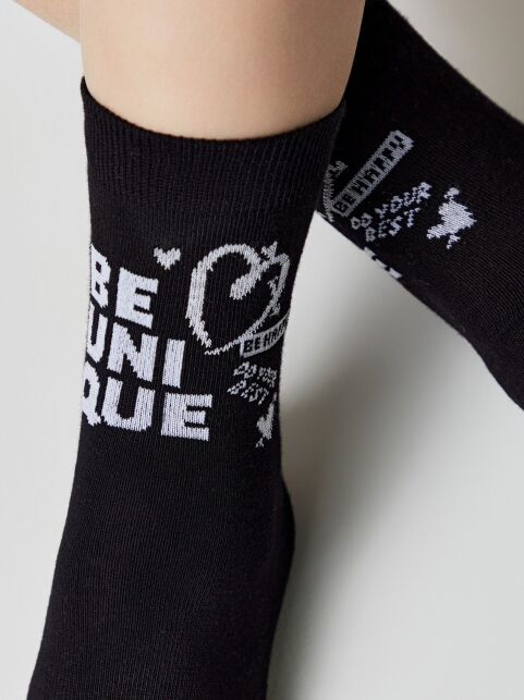 Хлопковые носки с рисунком “Be unique” - купить в интернет-магазине Conte