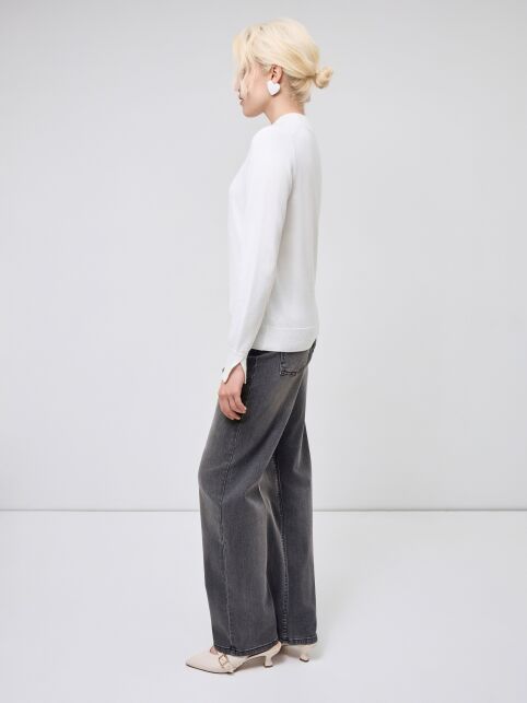 Джемпер из хлопка и модала с разрезами на манжетах LDK 24106 - купить в интернет-магазине Conte