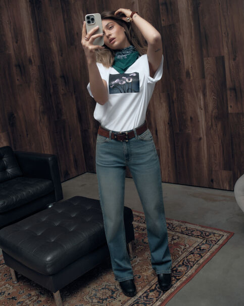 Удлинённая хлопковая футболка Floriography с принтом «Анемоны» LD 3468 - купить в интернет-магазине Conte