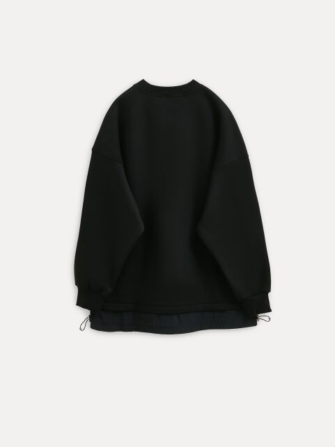 Джемпер из футера с фактурной вставкой по низу LD 3224 - купить в интернет-магазине Conte